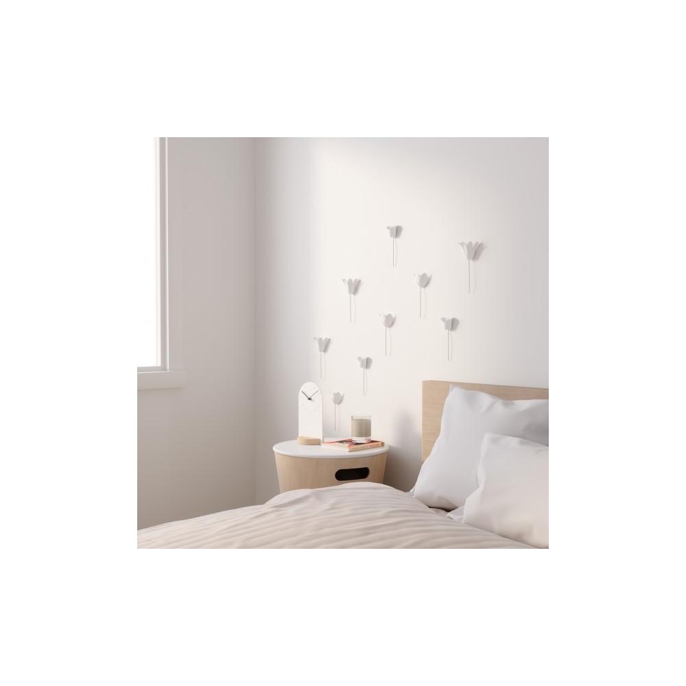 Set 9 Tulipanes decorativos pared blancos