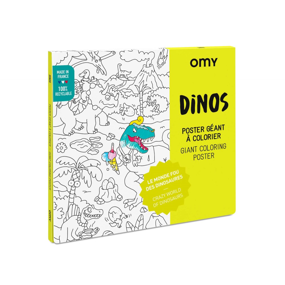 PÓSTER DE DINOS PARA COLOREAR Y PASAR UN RATO DIVERTIDO | HAPPYIDEAS