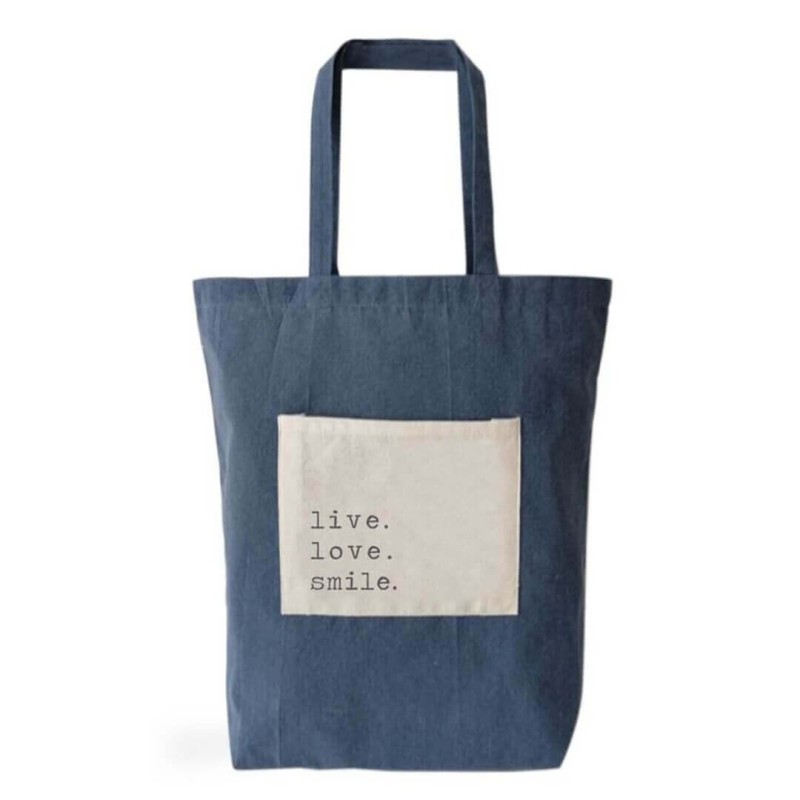 Totebag Live azul - Happyideas.com