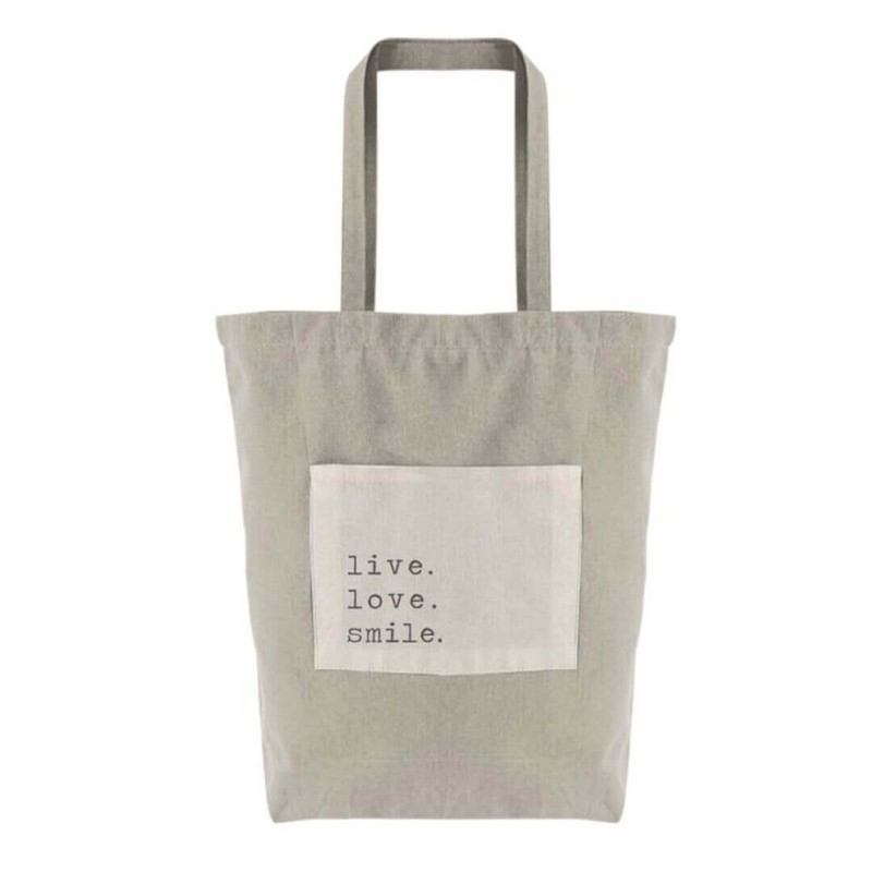 Totebag Live gris - Happyideas.com